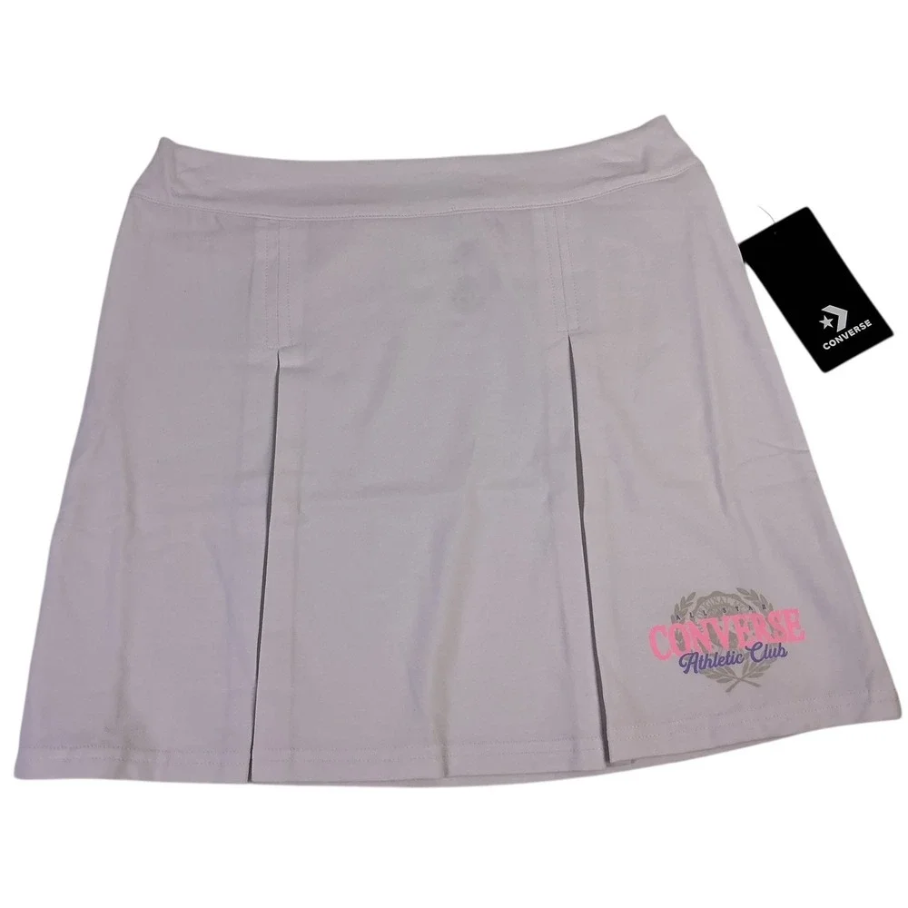 Converse Girls Athletic Club Pleated Skirt White Size L‎ NEW WITH TAGS